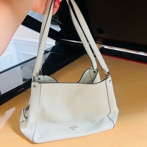 Kate Spade Light Gray/white leather Shoulder Bag